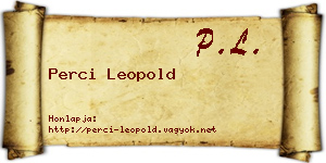 Perci Leopold névjegykártya